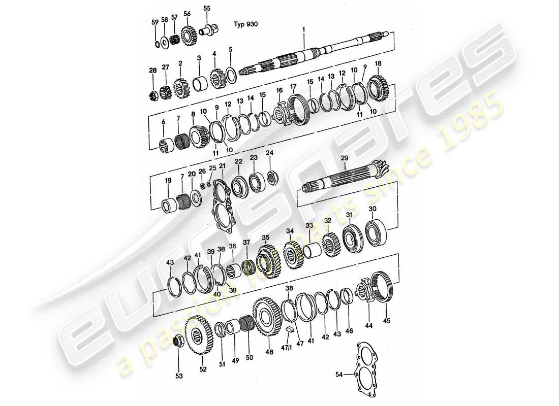 porsche 1975 (911 turbo) juegos de ruedas de engranaje - ver grupo - 3/03/00 diagrama de piezas