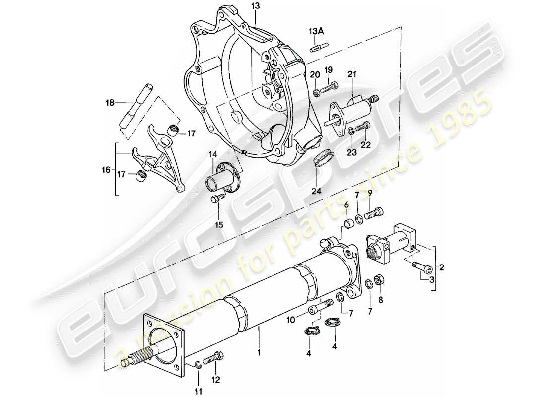 porsche 1981 (924) tubo central - caja de cambios manual - g31.01/02/03 diagrama de piezas