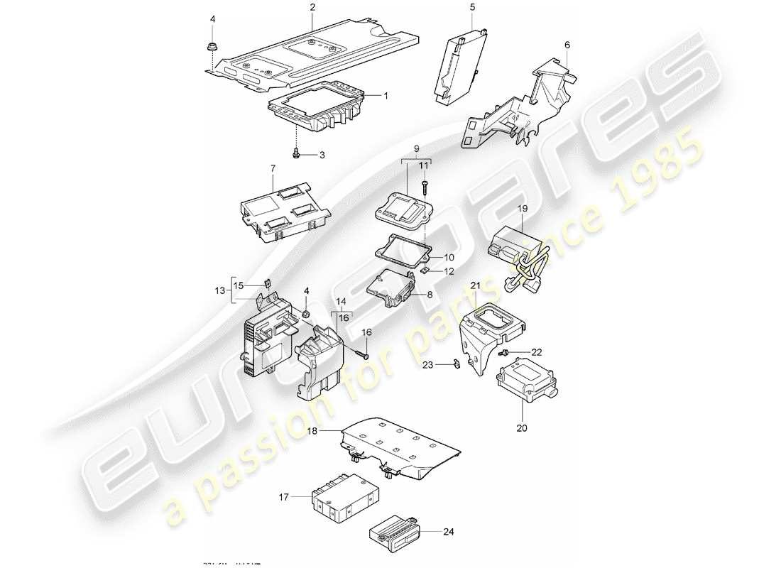 porsche 2007 (997-1) unidades de control diagrama de piezas