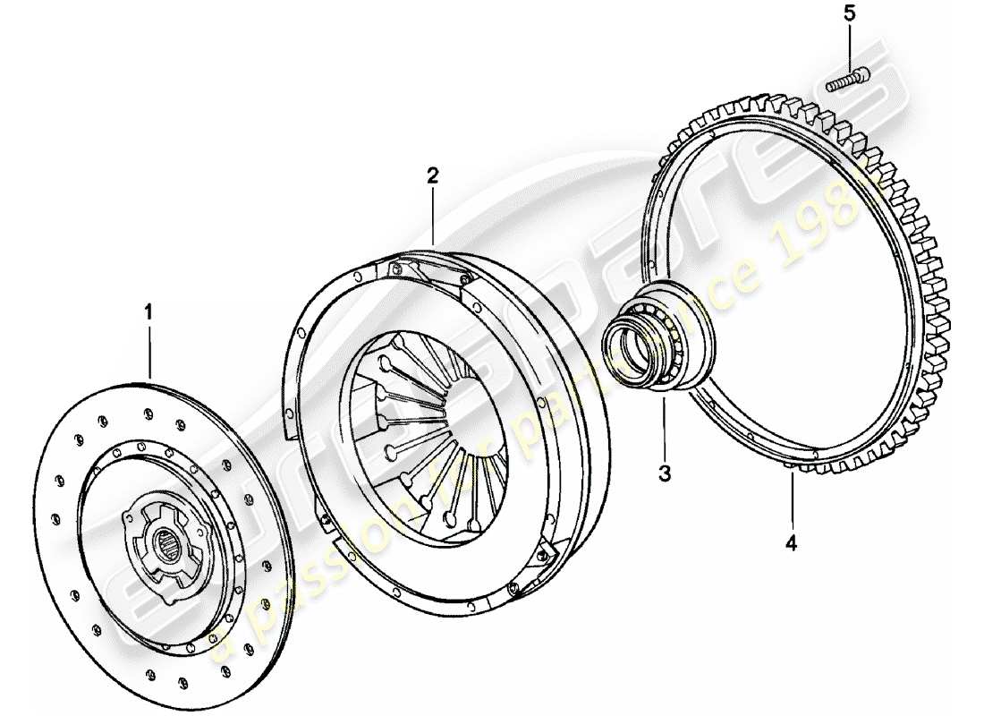 porsche 1983 (924) embrague diagrama de piezas