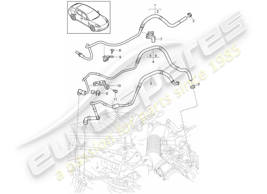 porsche 2014 (panamera 970) fuel system diagrama de piezas