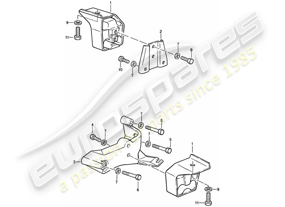 porsche 1986 (924s) suspensión de la transmisión - para - transmisión automática diagrama de piezas