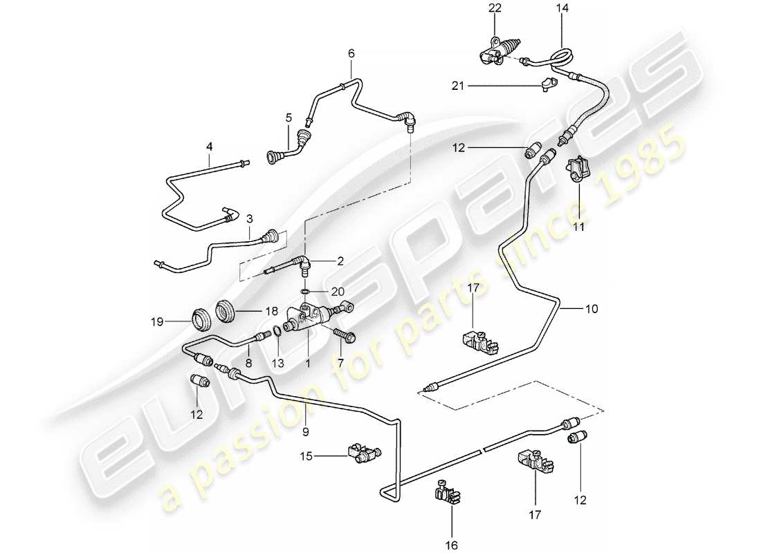 porsche 2007 (997-1) embrague hidráulico diagrama de piezas