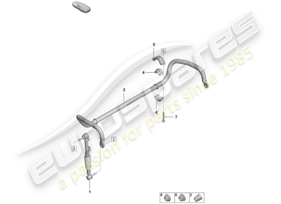porsche 2019 (992-1) estabilizador diagrama de piezas