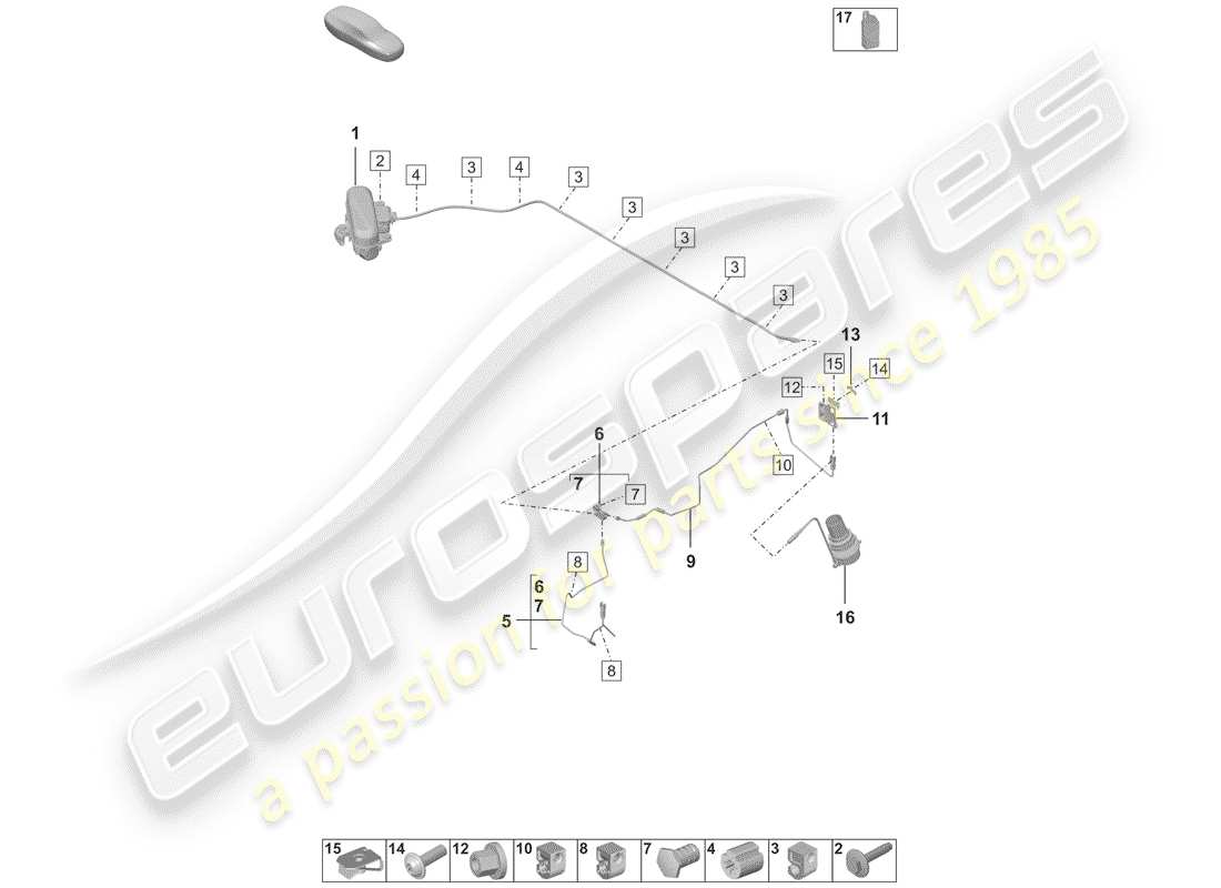 porsche 2019 (992-1) sistema autonivelante diagrama de piezas