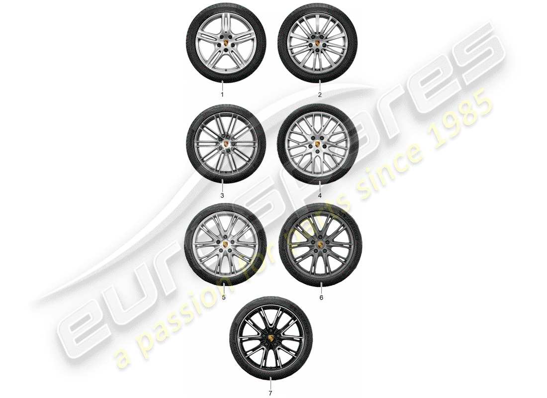 porsche 2011 (tequipment panamera) disco de rueda 'alum.' con diagrama de piezas
