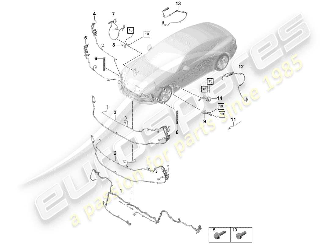 porsche 2019 (panamera 971-1) cableando arneses diagrama de piezas