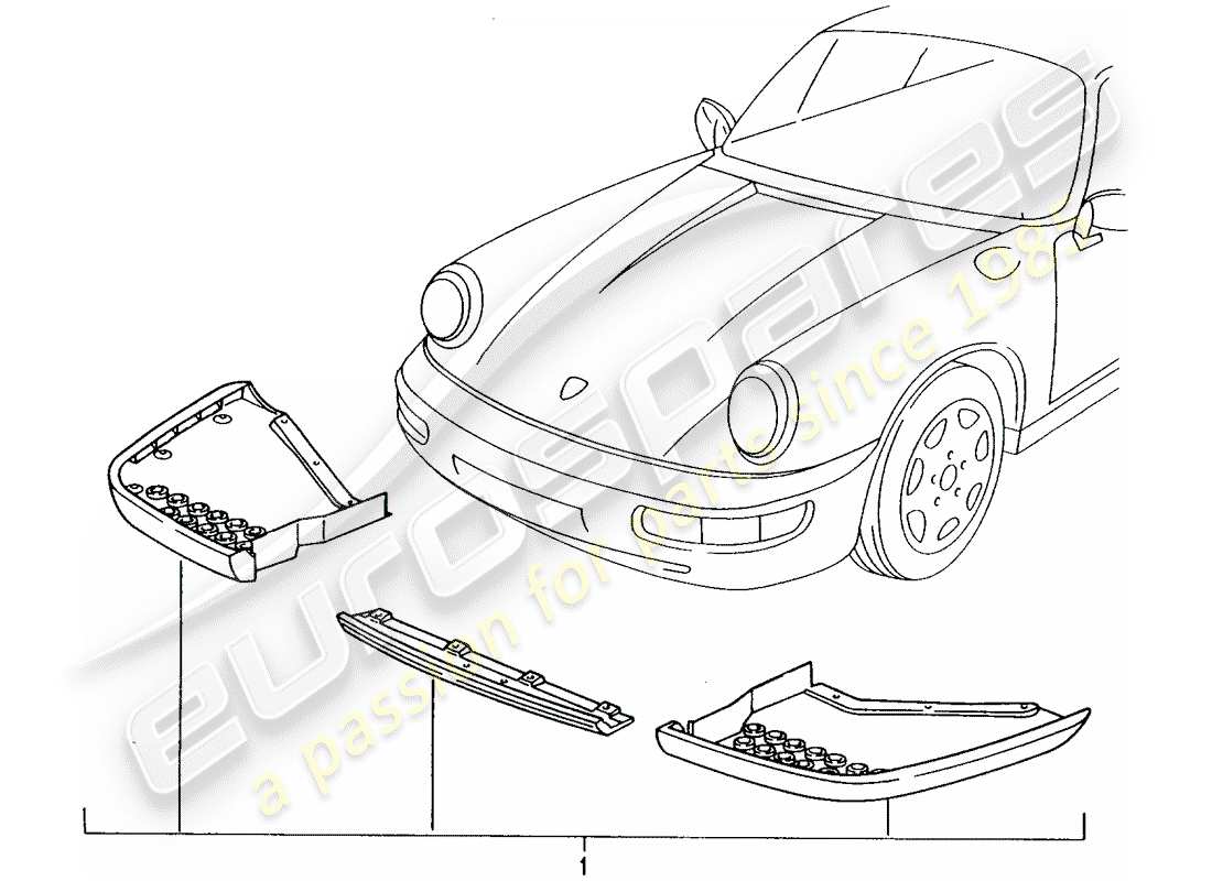 porsche 2011 (tequipment) diagrama de piezas del spoiler delantero