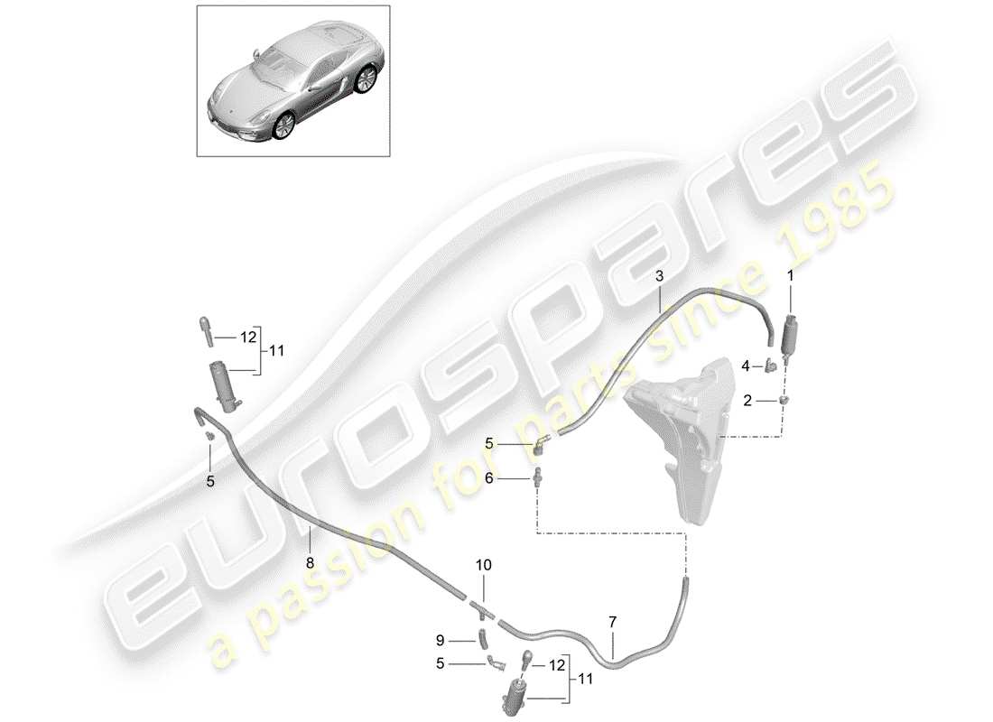 porsche 2015 (981 cayman) diagrama de piezas del sistema arandela
