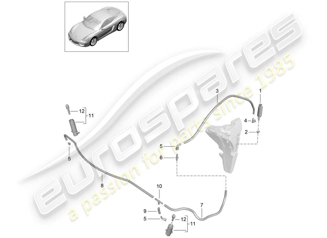 porsche cayman 981 (2015) diagrama de piezas del sistema arandela