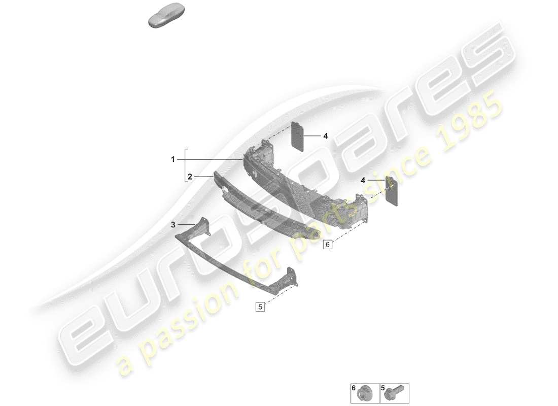 porsche 2019 (992-1) soporte de parachoques diagrama de piezas