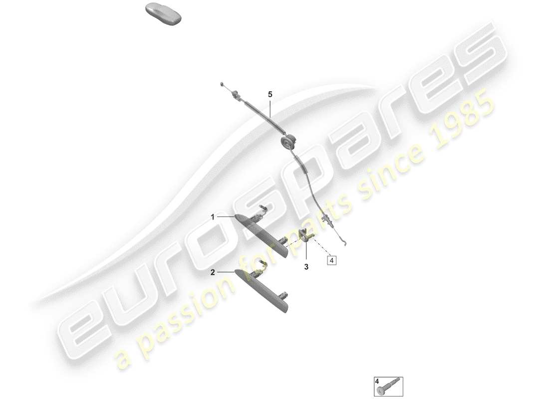 porsche 2019 (992-1) pestillos de puerta diagrama de piezas