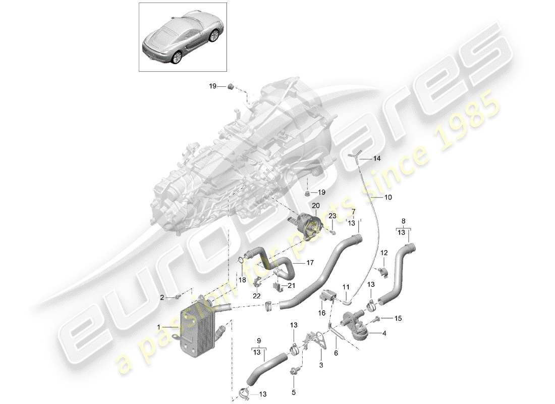 porsche 2016 (981 cayman) manual gearbox diagrama de piezas