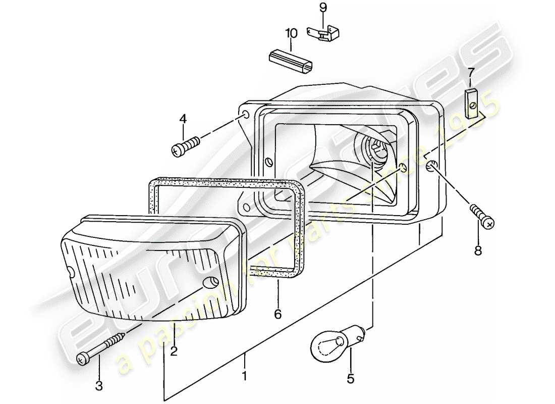 porsche 1976 (924) señal de giro diagrama de piezas
