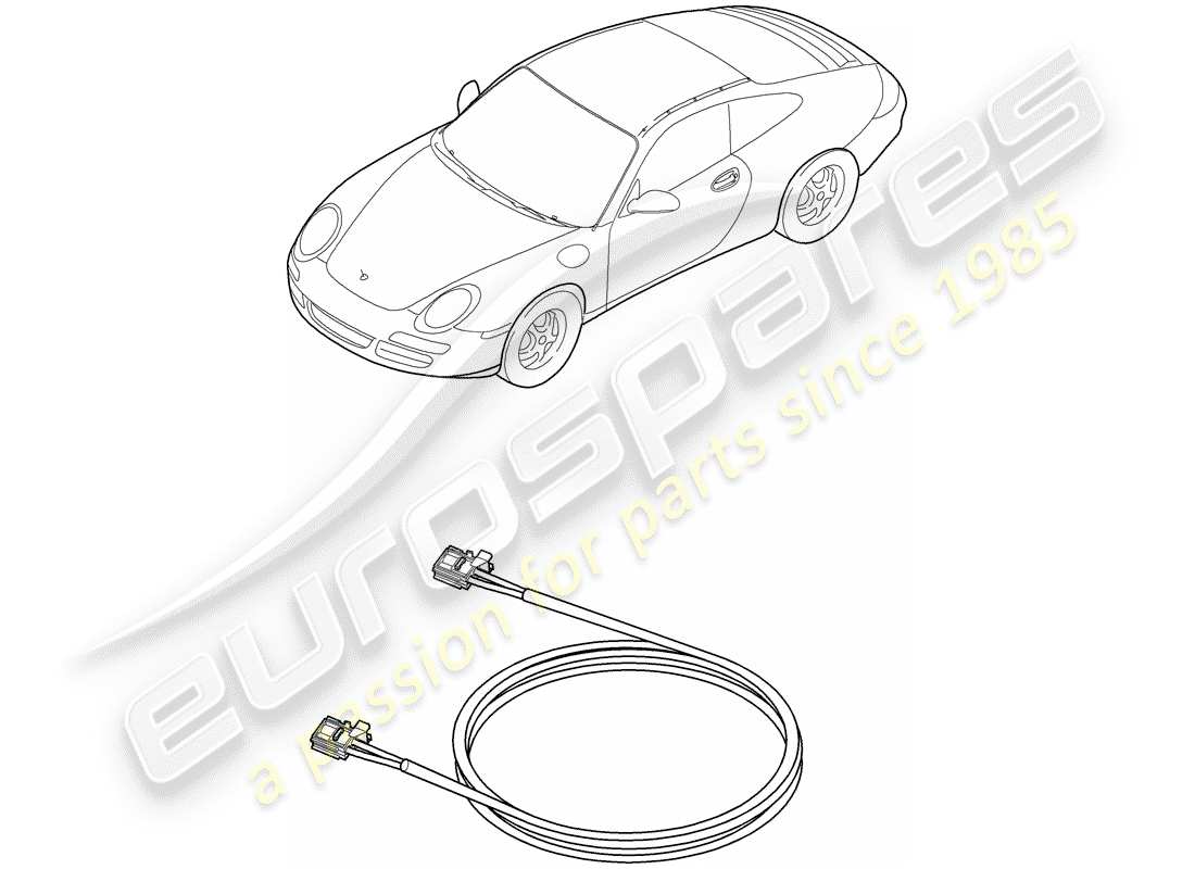 porsche 2007 (997-1) fibra óptica ligera diagrama de piezas