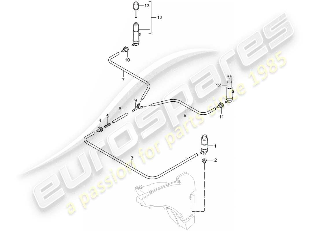 porsche 2007 (997-1) sistema arandela diagrama de piezas