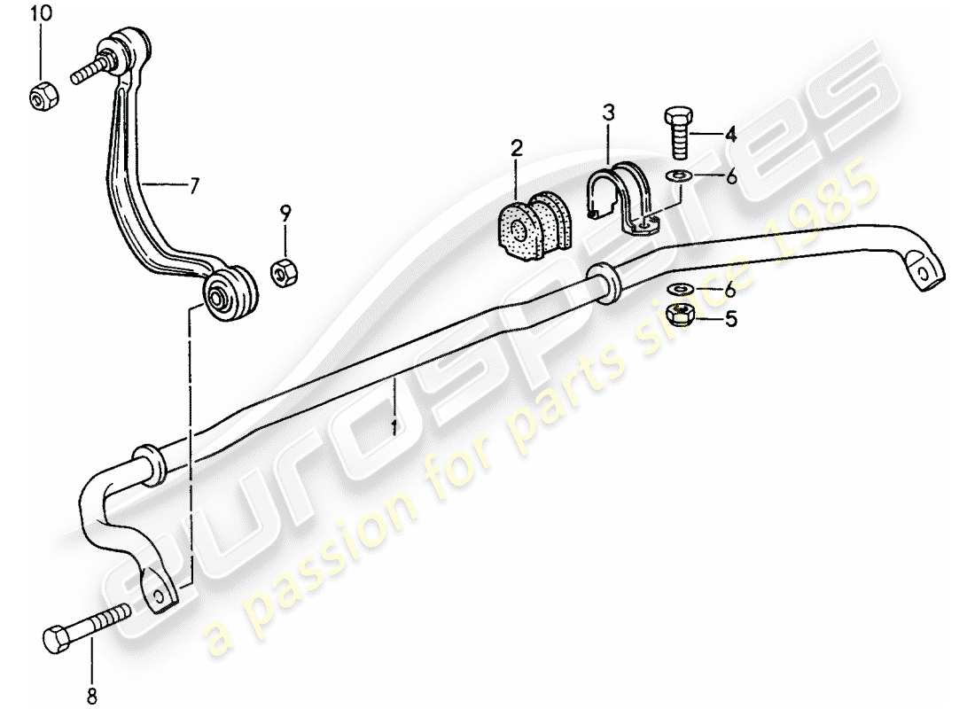 porsche 1996 (993) estabilizador diagrama de piezas