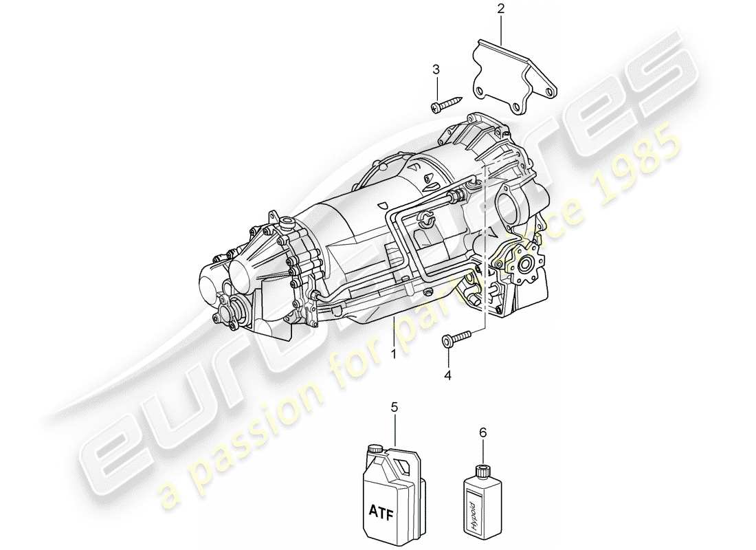 porsche 2003 (996 turbo / gt2) tiptronic - - transmisión de repuesto diagrama de partes
