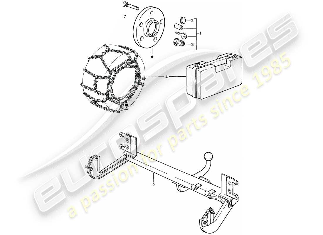 porsche 1986 (944) accesorios diagrama de piezas