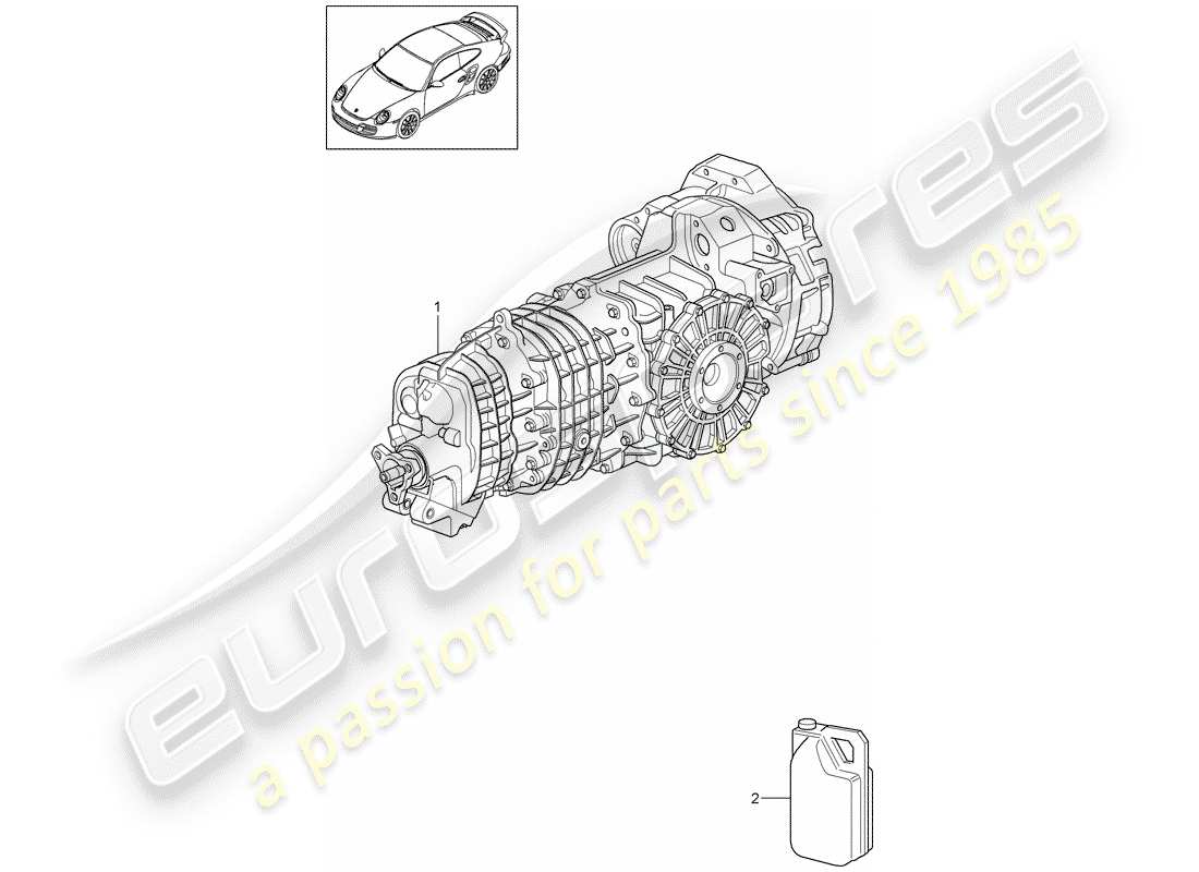 porsche 2012 (997-2 turbo / gt2 rs) transmisión de repuesto diagrama de piezas