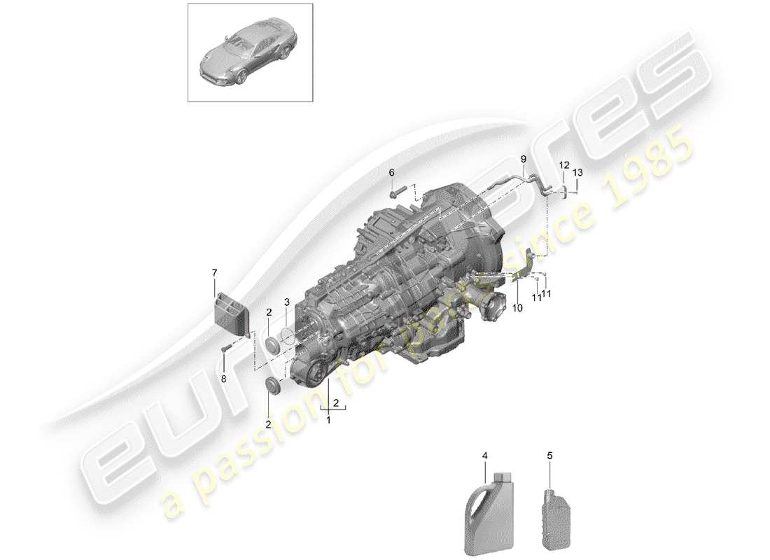 porsche 2020 (991-2 turbo) - pdk - diagrama de piezas