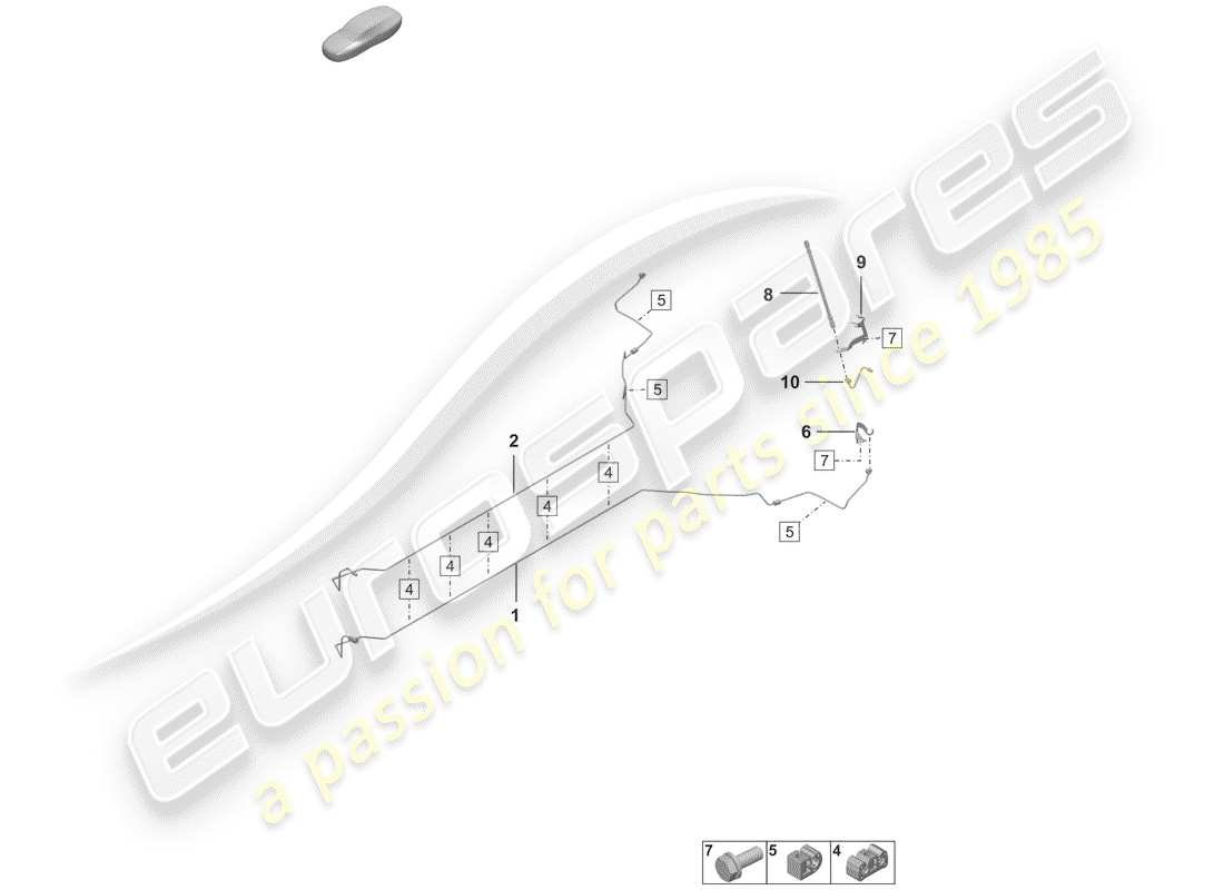 porsche 2019 (992-1) línea de freno diagrama de piezas