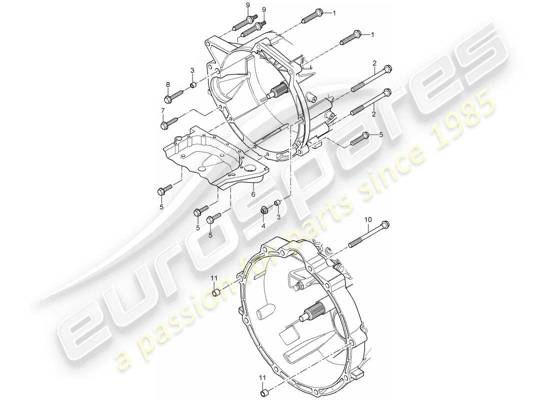 porsche 2003 (cayenne e1 9pa) piezas de montaje para motor y diagrama de piezas