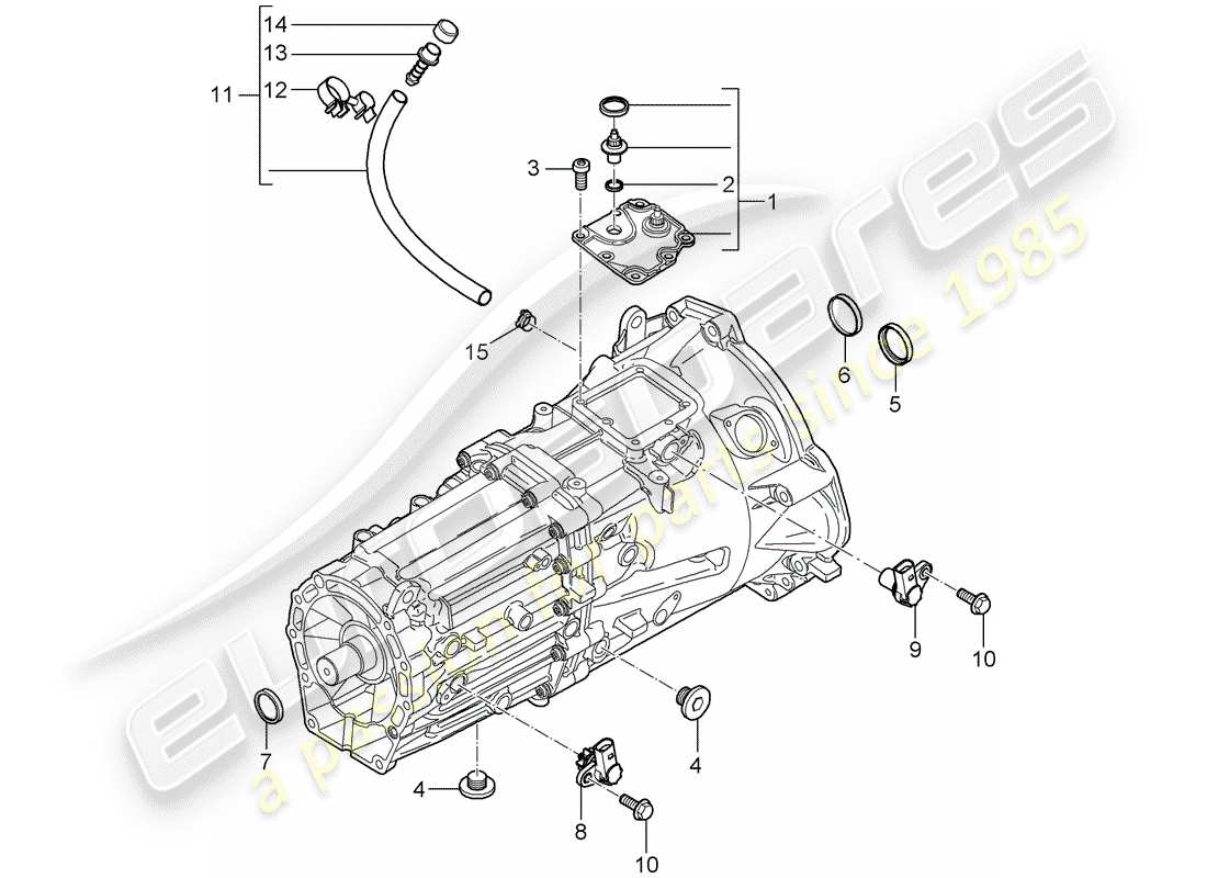 porsche 2003 (cayenne e1 9pa) manual gearbox diagrama de piezas