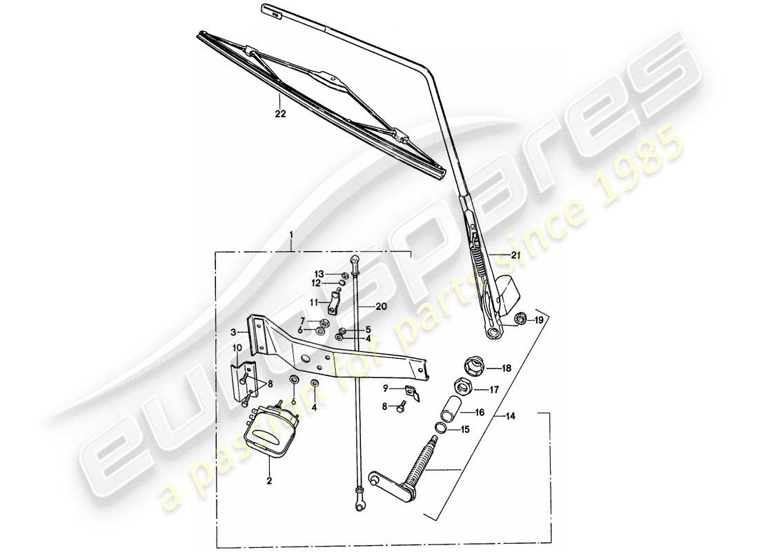 porsche 1977 (911) limpiaparabrisas trasero - d - mj 1976>> diagrama de piezas