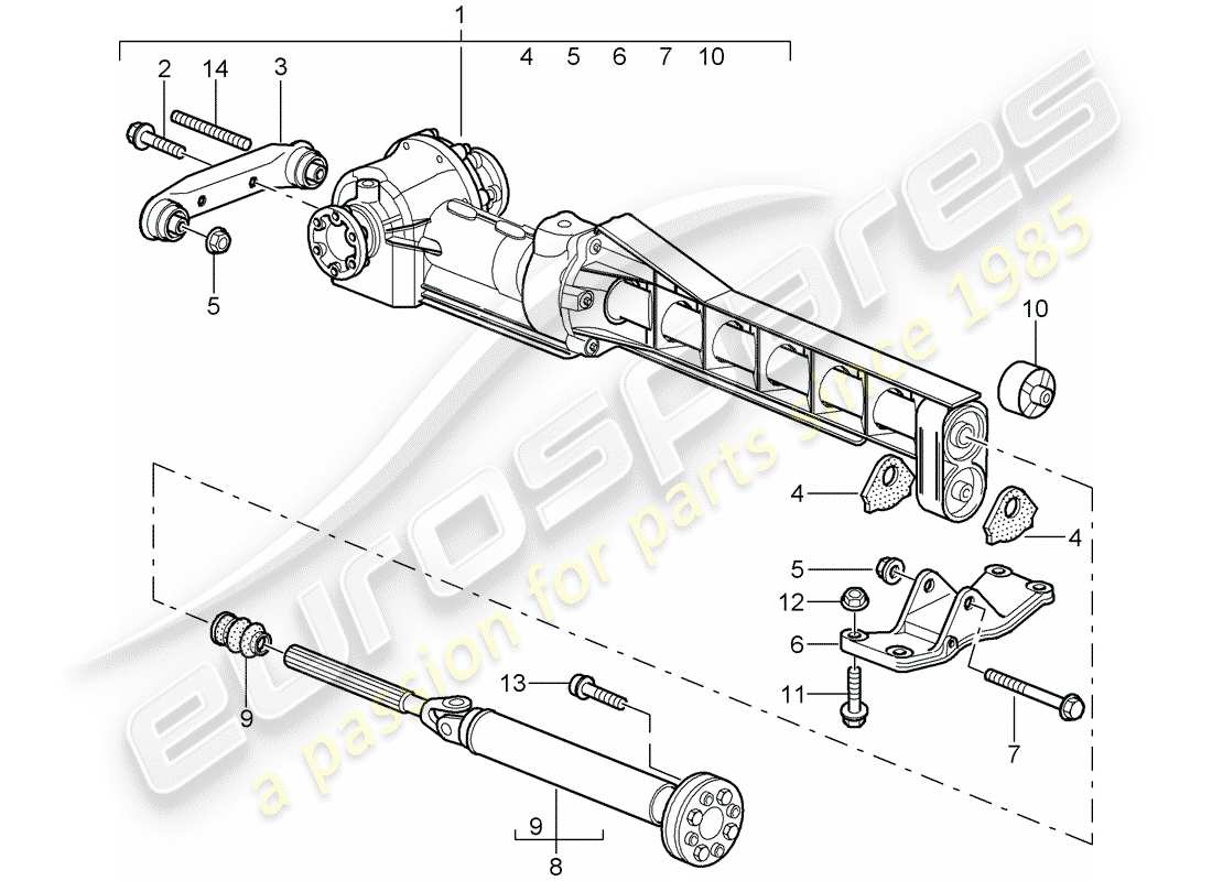 porsche 2009 997-2 turbo / gt2 diferencial del eje delantero diagrama de piezas