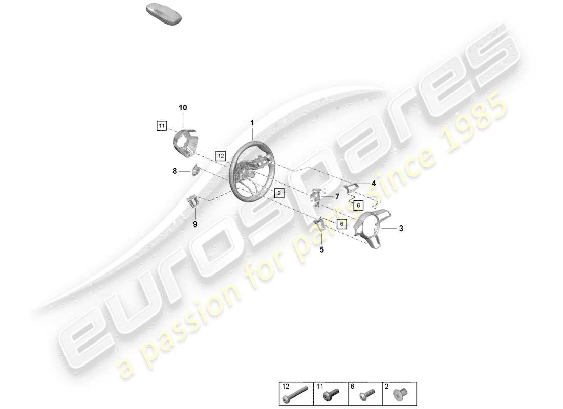 porsche 2020 (718 boxster spyder) diagrama de piezas del volante