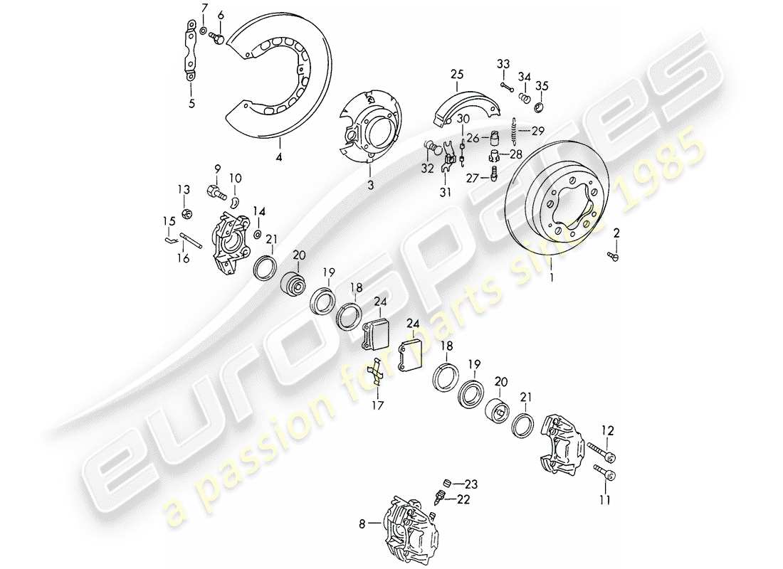 porsche 1966 (911/912) frenos de disco - d - mj 1969>> - mj 1969 diagrama de piezas