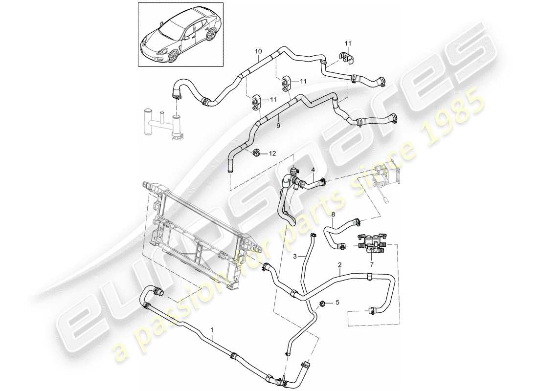 porsche 2011 (panamera 970) diagrama de piezas híbrido