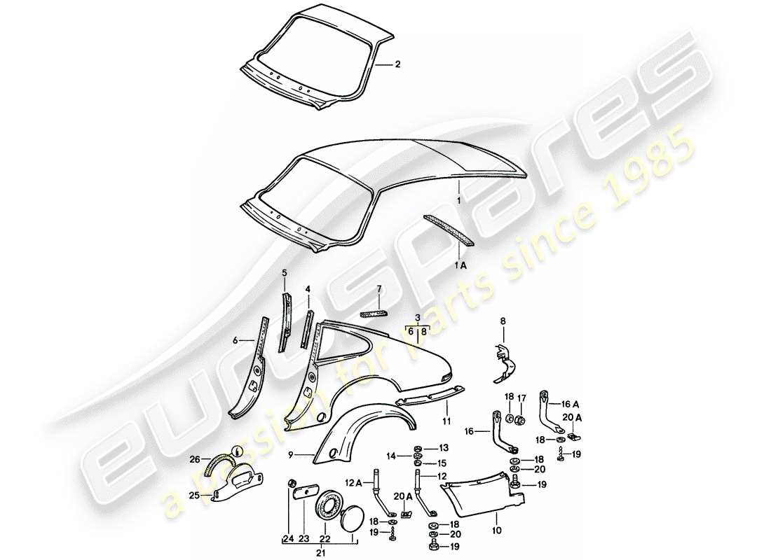 porsche 1985 (911) paneles exteriores - para ajustar utilice material de taller - utilice también: diagrama de piezas