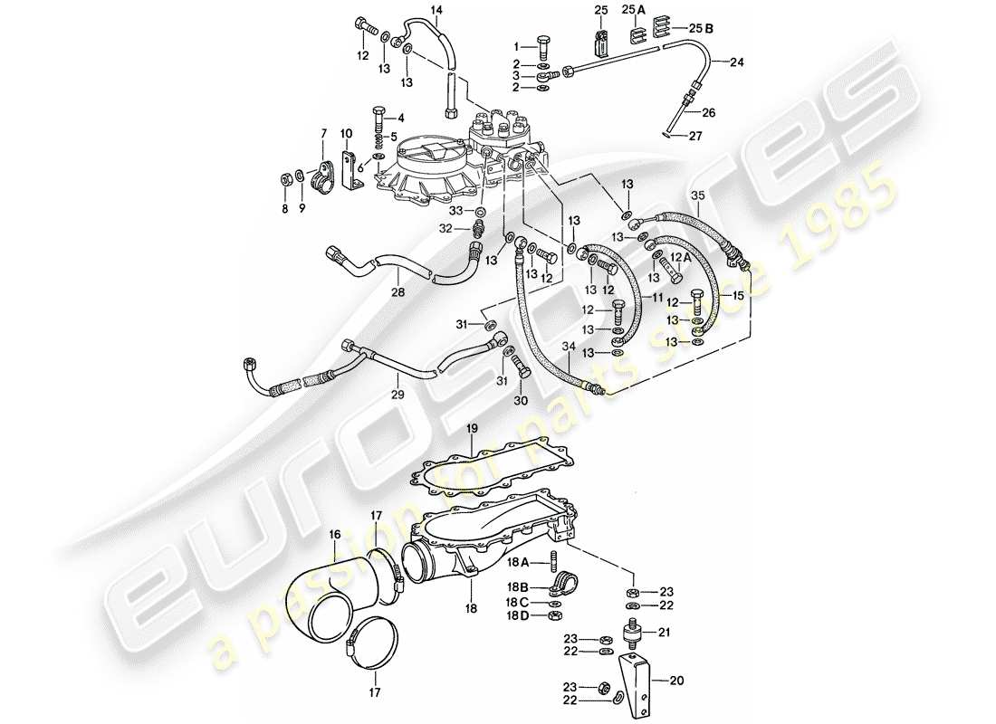 porsche 1986 (911) para-k-jetronic iii diagrama de piezas