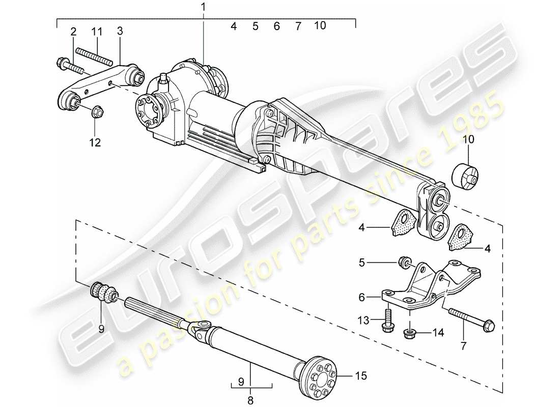 porsche 2000 (996) diferencial del eje delantero - eje de propulsor - d - mj 1999>> diagrama de piezas