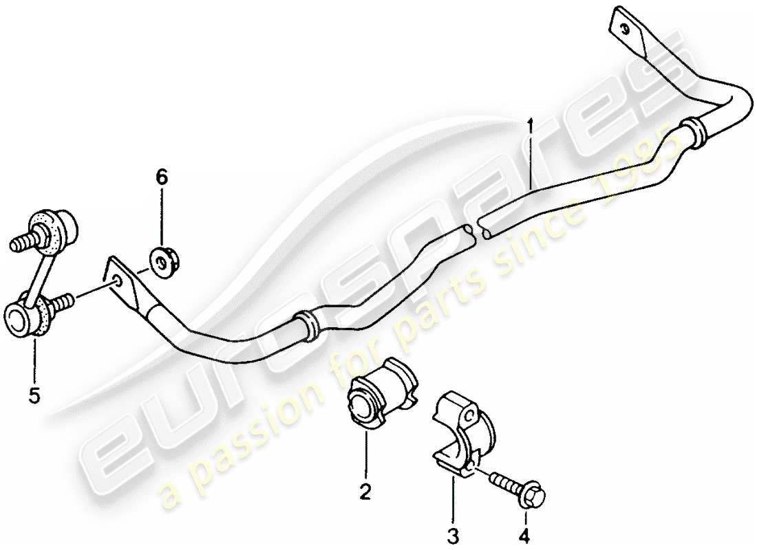 porsche 2000 (996) diagrama de piezas del estabilizador