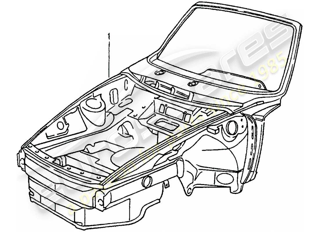 porsche 1994 (964) diagrama de piezas del extremo delantero