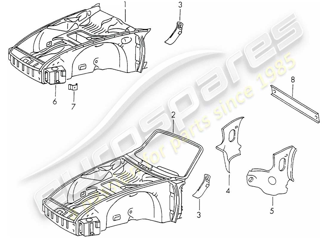 porsche 1972 (911) interfaz diagrama de piezas