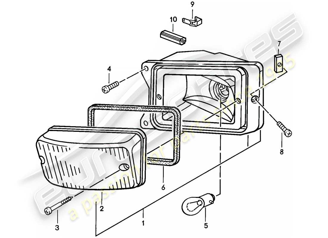 porsche 1987 (924s) diagrama de piezas de la señal de giro