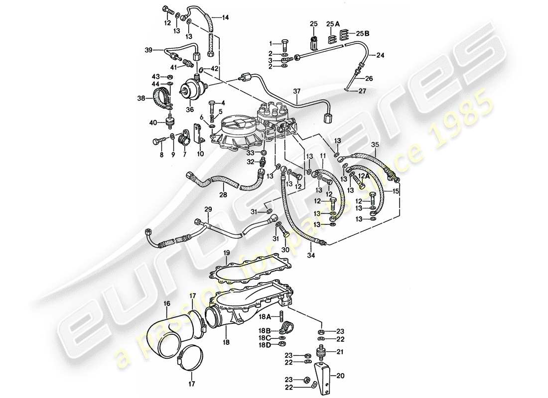 porsche 1987 (911) para-k-jetronic iii diagrama de piezas