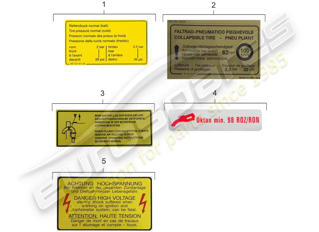porsche 1979 (924) señales/avisos diagrama de piezas
