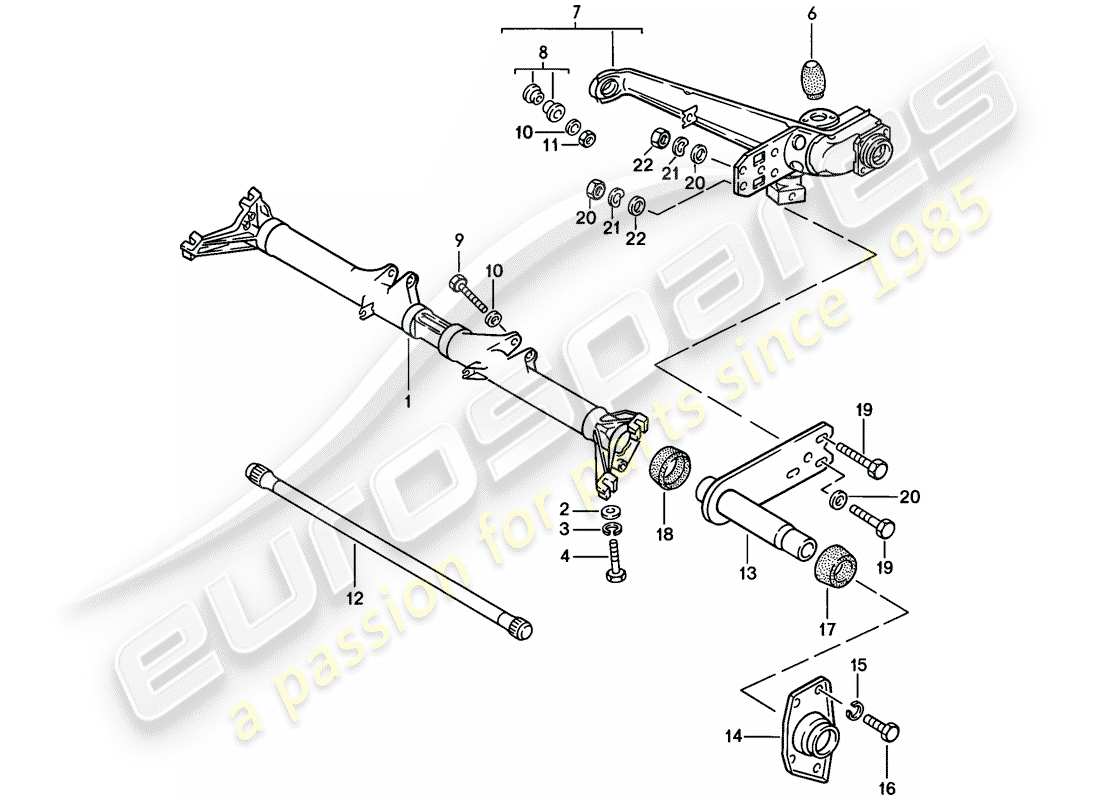 porsche 1979 (924) portador del eje trasero - brazo arrastre diagrama de piezas