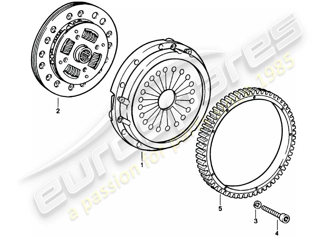 porsche 1983 (911) embrague diagrama de piezas