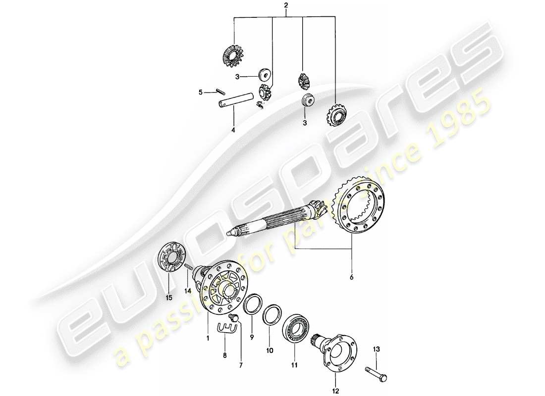 porsche 1979 (911) diferencial diagrama de piezas
