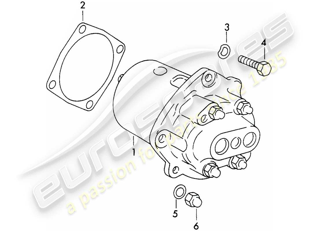 porsche 1962 (356b/356c) bomba de aceite diagrama de piezas