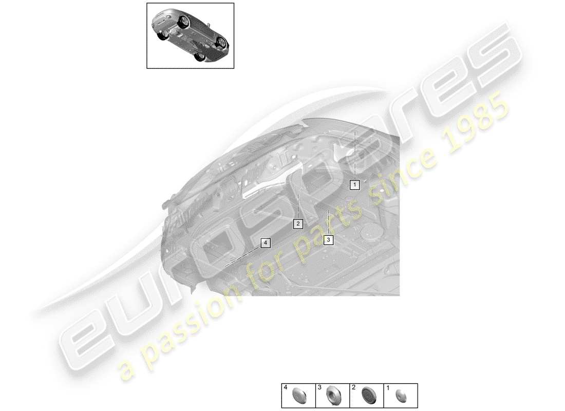 porsche 2017 (panamera 971-1) diagrama de piezas del enchufe