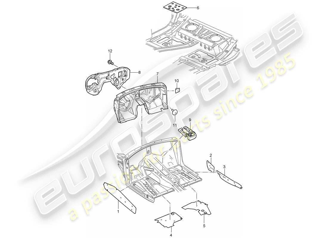 porsche 2005 (cayenne e1 9pa) absorbente de sonido diagrama de piezas