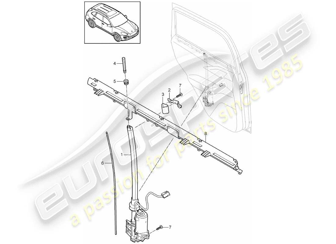 porsche 2016 (cayenne e2 92a) diagrama de pieza ciega