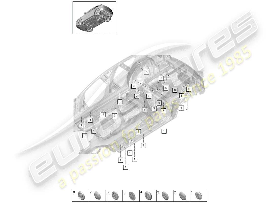 porsche 2019 (macan) enchufar diagrama de piezas